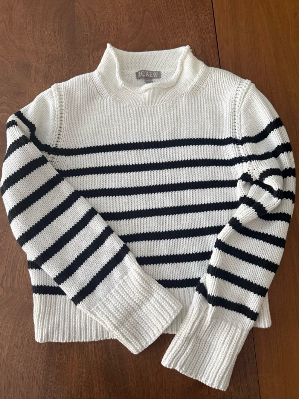 J.Crew Heritage Roll Neck Striped Knit Sweater